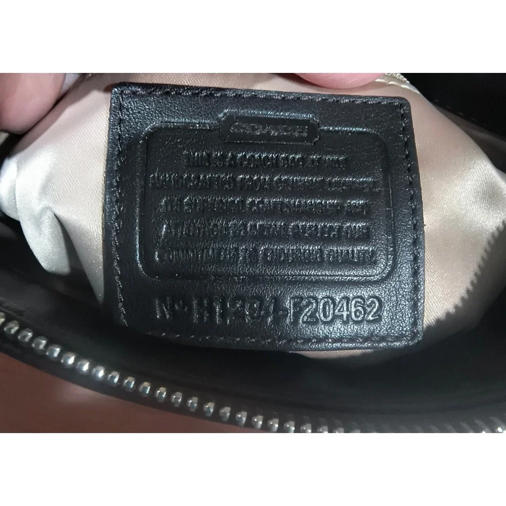 Coach‎ Brown Ashley Crinkled Patent Leather Bag H1294-F20462 Silver Hardware